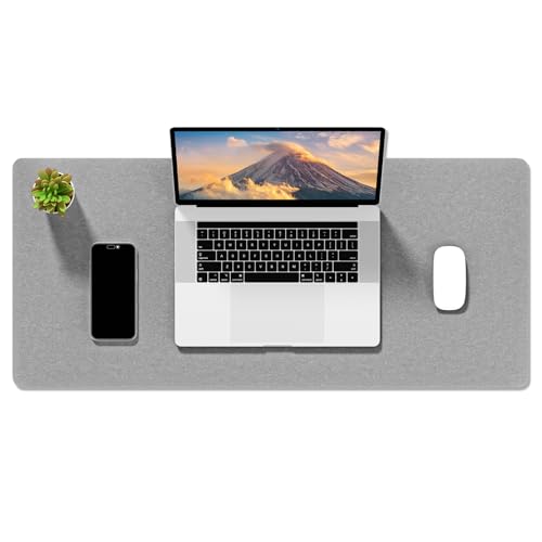 Auhoahsil Filz-Schreibtischmatte, minimalistisches großes Mauspad, XL, 80 x 30 cm, Schreibtischunterlage für Desktop, Tastatur, Laptop, Computer, Büro, Arbeit von zu Hause, Gaming, Hellgrau Auhoahsil Filz-Schreibtischmatte, minimalistisches großes Mauspad, XL, 80 x 30 cm, Schreibtischunterlage für Desktop, Tastatur, Laptop, Computer, Büro, Arbeit von zu Hause, Gaming, Hellgrau von Auhoahsil