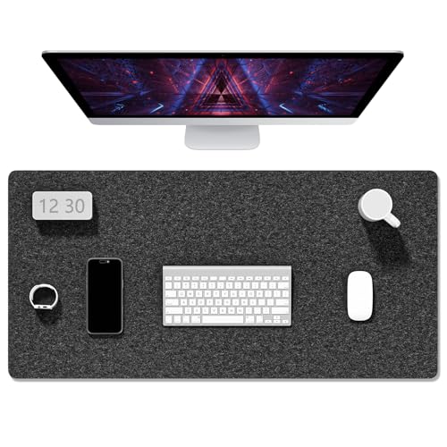 Auhoahsil Filz-Schreibtischmatte, minimalistisches großes Mauspad, XXL, 90,2 x 40,9 cm, Schreibtischunterlage für Desktop, Tastatur, Laptop, Computer, Büro, Arbeit von zu Hause, Gaming, Dunkelgrau Auhoahsil Filz-Schreibtischmatte, minimalistisches großes Mauspad, XXL, 90,2 x 40,9 cm, Schreibtischunterlage für Desktop, Tastatur, Laptop, Computer, Büro, Arbeit von zu Hause, Gaming, Dunkelgrau von Auhoahsil