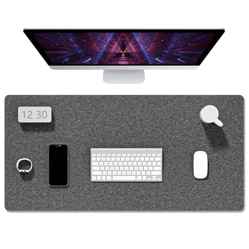 Auhoahsil Filz-Schreibtischmatte, minimalistisches großes Mauspad, XXL, 90,2 x 40,9 cm, Schreibtischunterlage für Desktop, Tastatur, Laptop, Computer, Büro, Arbeit von zu Hause, Gaming, Grau Auhoahsil Filz-Schreibtischmatte, minimalistisches großes Mauspad, XXL, 90,2 x 40,9 cm, Schreibtischunterlage für Desktop, Tastatur, Laptop, Computer, Büro, Arbeit von zu Hause, Gaming, Grau von Auhoahsil