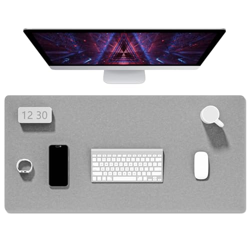 Auhoahsil Filz-Schreibtischmatte, minimalistisches großes Mauspad, XXL, 90,2 x 40,9 cm, Schreibtischunterlage für Desktop, Tastatur, Laptop, Computer, Büro, Arbeit von zu Hause, Gaming, Hellgrau Auhoahsil Filz-Schreibtischmatte, minimalistisches großes Mauspad, XXL, 90,2 x 40,9 cm, Schreibtischunterlage für Desktop, Tastatur, Laptop, Computer, Büro, Arbeit von zu Hause, Gaming, Hellgrau von Auhoahsil