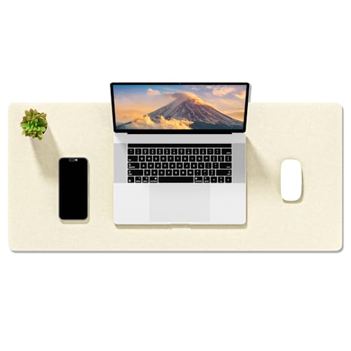 Auhoahsil Filz-Schreibtischunterlage, Minimalistisches großes Mauspad, XL, 80 x 30 cm, Schreibtischunterlage für Desktop, Tastatur, Laptop, Computer, Büro, Arbeit von zu Hause, Gaming, Beige Auhoahsil Filz-Schreibtischunterlage, Minimalistisches großes Mauspad, XL, 80 x 30 cm, Schreibtischunterlage für Desktop, Tastatur, Laptop, Computer, Büro, Arbeit von zu Hause, Gaming, Beige von Auhoahsil