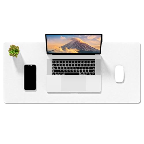 Auhoahsil Filz-Schreibtischunterlage, Minimalistisches großes Mauspad, XL, 80 x 30 cm, Schreibtischunterlage für Desktop, Tastatur, Laptop, Computer, Büro, Arbeit von zu Hause, Gaming, Weiß Auhoahsil Filz-Schreibtischunterlage, Minimalistisches großes Mauspad, XL, 80 x 30 cm, Schreibtischunterlage für Desktop, Tastatur, Laptop, Computer, Büro, Arbeit von zu Hause, Gaming, Weiß von Auhoahsil