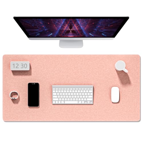 Auhoahsil Filz-Schreibtischunterlage, Minimalistisches großes Mauspad, XXL, 90,2 x 39,9 cm, Schreibtischunterlage für Desktop, Tastatur, Laptop, Computer, Büro, Arbeit von zu Hause, Gaming, Hellrosa Auhoahsil Filz-Schreibtischunterlage, Minimalistisches großes Mauspad, XXL, 90,2 x 39,9 cm, Schreibtischunterlage für Desktop, Tastatur, Laptop, Computer, Büro, Arbeit von zu Hause, Gaming, Hellrosa von Auhoahsil