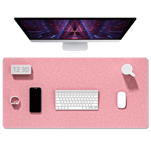 Auhoahsil Filz-Schreibtischunterlage, Minimalistisches großes Mauspad, XXL, 90,2 x 39,9 cm, Schreibtischunterlage für Desktop, Tastatur, Laptop, Computer, Büro, Arbeit von zu Hause, Gaming, Rosa Auhoahsil Filz-Schreibtischunterlage, Minimalistisches großes Mauspad, XXL, 90,2 x 39,9 cm, Schreibtischunterlage für Desktop, Tastatur, Laptop, Computer, Büro, Arbeit von zu Hause, Gaming, Rosa von Auhoahsil