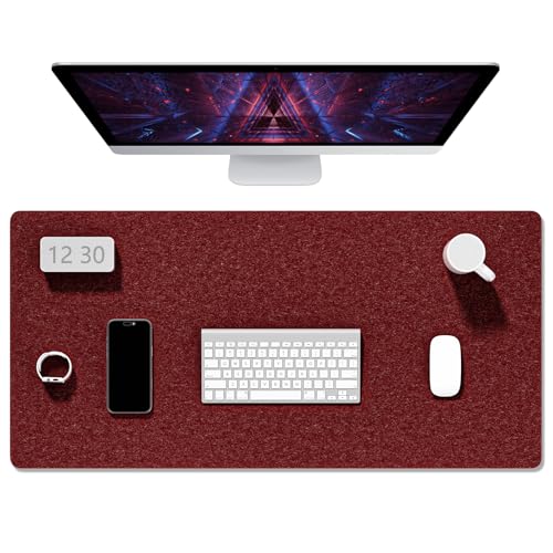 Auhoahsil Filz-Schreibtischunterlage, Minimalistisches großes Mauspad, XXL, 90,2 x 39,9 cm, Schreibtischunterlage für Desktop, Tastatur, Laptop, Computer, Büro, Arbeit von zu Hause, Gaming, Rot Auhoahsil Filz-Schreibtischunterlage, Minimalistisches großes Mauspad, XXL, 90,2 x 39,9 cm, Schreibtischunterlage für Desktop, Tastatur, Laptop, Computer, Büro, Arbeit von zu Hause, Gaming, Rot von Auhoahsil