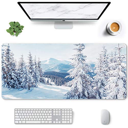 Auhoahsil Großes Mauspad, voller Schreibtisch, XXL, erweitertes Gaming-Mauspad, 88.9x38.1 cm, Mousepad für Büro und Zuhause, Eis- und Schnee-Design von Auhoahsil