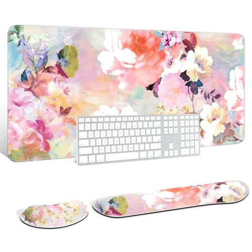 Auhoahsil Großes Mauspad mit Handgelenkauflagen für Tastatur und Maus, dicke, weiche, ergonomische Handgelenkstützen, große und lange Schreibtischunterlage 90,2 x 49,9 cm, für Büro, Gaming-Computer, Auhoahsil Großes Mauspad mit Handgelenkauflagen für Tastatur und Maus, dicke, weiche, ergonomische Handgelenkstützen, große und lange Schreibtischunterlage 90,2 x 49,9 cm, für Büro, Gaming-Computer, von Auhoahsil