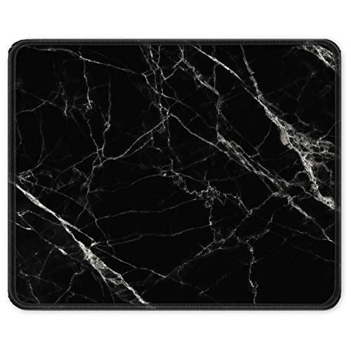 Auhoahsil Mauspad, personalisierbar, rutschfestes Gummi-Mauspad mit langlebigen genähten Kanten, für Gaming, Kinder, niedliches individuelles Muster Rectangular - 10 x 12 inch Schwarz Crack Marmor von Auhoahsil
