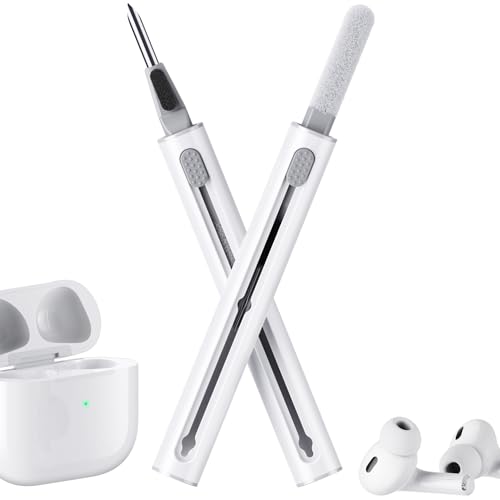 Auhope Reinigungsset für AirPods Pro 1 2 3 Ohrhörer, Reinigungsset mit weicher Bürste, Beflockungsschwamm, Werkzeug für Bluetooth-Kopfhörer, Ladehülle, Telefon, Kamera und Laptop, Weiß, AU3IN1WHITE Auhope Reinigungsset für AirPods Pro 1 2 3 Ohrhörer, Reinigungsset mit weicher Bürste, Beflockungsschwamm, Werkzeug für Bluetooth-Kopfhörer, Ladehülle, Telefon, Kamera und Laptop, Weiß, AU3IN1WHITE von Auhope