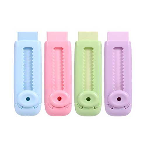 Auiremrti 4Pcs Radiergummi Kinder Set-Weiche Eraser Für Bleistifte-Duftende Radiergummi Mit Schiebemechanismus-Schulbedarf Für 1. Klasse Klassenzimmer Must Haves von Auiremrti