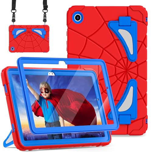 Auizotl Schutzhülle für Galaxy Tab A9 Plus, Samsung Galaxy Tab A9 Plus 11 Kinder, Samsung Tablet mit Displayschutzfolie, Ständer, verdickter Eckenschutz, Tab A9+, 27,9 cm (11 Zoll), Rot / Blau von Auizotl