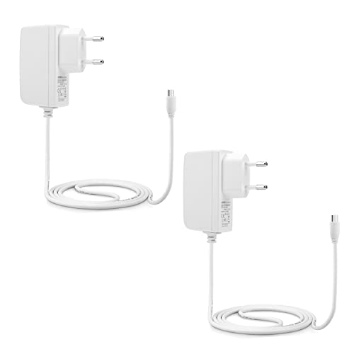 Aukru 2er-Pack 5v1a Micro-USB Ladegerät Ladekabel für Philips Avent SCD833/26,SCD843/26,SCD845/26 Video-Babyphone (2er-Pack Weiß) von Aukru