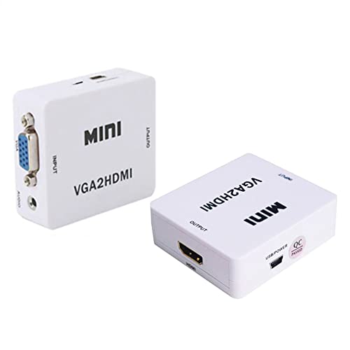 Aukson B04C KW Mini VGA auf HDMI Konverter – 1080P HD Upscaler mit USB Stromversorgung – Ideal für Fernseher und Monitore Aukson B04C KW Mini VGA auf HDMI Konverter – 1080P HD Upscaler mit USB Stromversorgung – Ideal für Fernseher und Monitore von Aukson