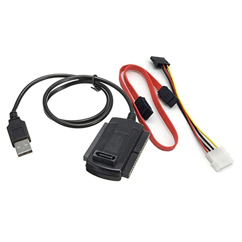 Aukson B45 3in1 USB- Konverter Adapterkabel für 2,5" 3,5" Festplatte Laufwerk USB 2.0 auf IDE/SATA AdapterKabel, SATA 15pin Buchse auf 4pol Molex Kabel (Kein Netzteil inclusiv) von Aukson