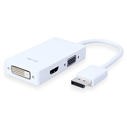 Aukson B59 1080p Full HD DisplayPort zu VGA HDMI DVI Adapter Konverter 3in1 , Videoadapter Kabel,dp hdmi Adapter Kompatibel mit PC MAC HDTV von Aukson