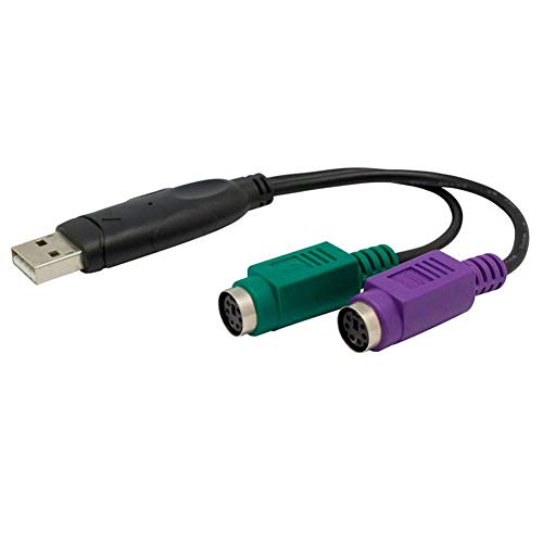 Aukson E28 PS2 Adapter USB Stecker auf 2X PS/2 PS2 Buchse Kabel Adapter Konverter für Maus Tastatur, USB A Stecker auf 2X PS/2 Buchse Y Maus Adapter mit Kabel 20cm von Aukson