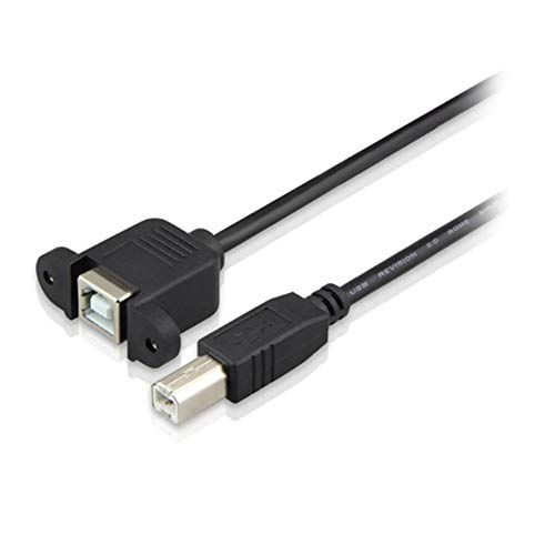 Aukson F66 USB B Stecker auf USB B Buchse Kabel USB Verlängerung Kabel USB 2.0 Typ B Stecker auf Typ B Buchse Verlängerungskabel USB druckerkabel mit Schrauben für Panelmontage 50 cm von Aukson