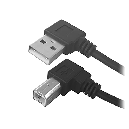 Aukson G43 USB Kabel A Stecker auf B Stecker 2.0 Kabel Druckerkabel abgewinkelt Adapter passend zu PC Drucker Scanner von Aukson