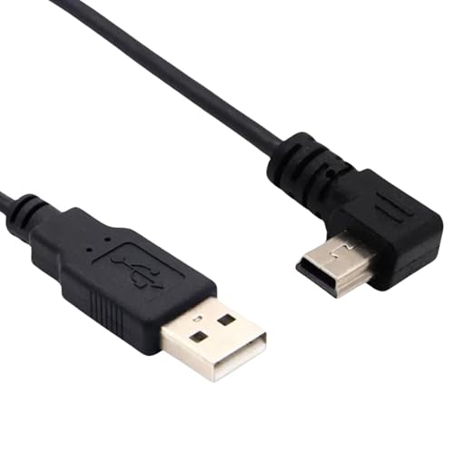 Aukson K12 USB auf mini 5 Stecker Kabel Adapter 25cm nach links Mini USB 2.0 Kabel USB A Stecker auf Mini B USB 5 Pin 90 Grad links Winkel für Mp3 Lautsprecher von Aukson