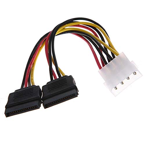 Aukson K16 SATA Power Kabel Serial Stromkabel 2X 15-polig Netzteil IDE auf SATA PC Y Stromkabel/5.25 Stecker zu 2x SATA Standard Stecker von Aukson