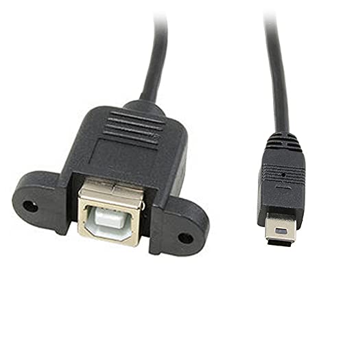 Aukson M04 Mini USB Kabel, Mini USB 5Pin Stecker auf USB 2.0 Buchse mit Schrauben Schalttafelmontage 50cm von Aukson