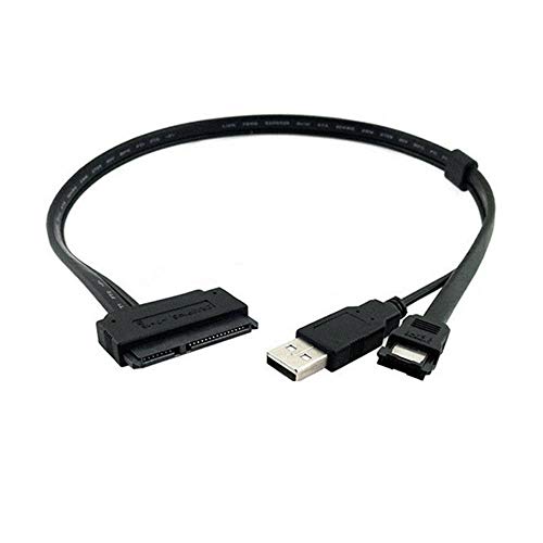 Aukson M13 SATA 22Pin auf eSATA Daten USB Kabel Adapter für 2.5'' Festplatte Esata Daten + USB-Stromkabel 50 cm von Aukson