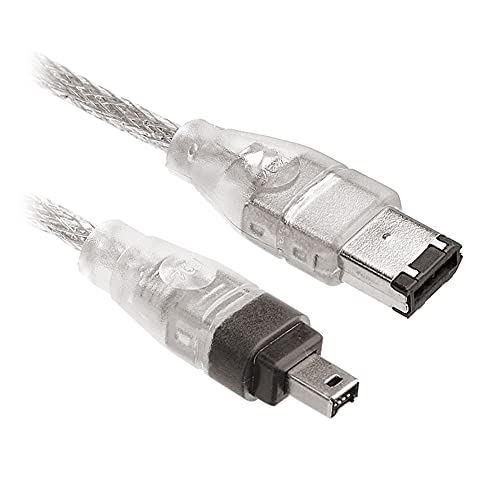 Aukson M24 IEEE 1394 Kabel/iLink 6-polig auf 4-poligen Stecker auf Stecker, DV-Kabel für Digitalkamera iLink-Adapterkabel 1,5m (Schwarz oder Transparent zufällig liefern wird) von Aukson