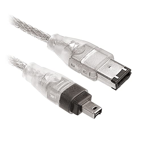 Aukson M24 IEEE 1394 iLink-Kabel, 6-polig auf 4-polig, DV-Kabel für Digitalkamera, 1,5m, Zufällige Farbauswahl (Schwarz oder Transparent) von Aukson