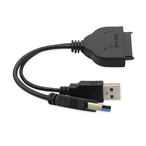 Aukson P09 USB 3.0 + USB 2.0 auf SATA 7+15 Pin Adapter Datenstrom Kabel für 2.5" SATA HDD SSD Festplatte Laufwerke Hard Disk Hot Swap Plug & Play 18cm von Aukson