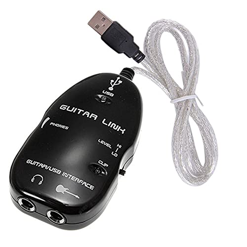 Aukson Q06C USB Gitarrenkabel, USB Link Audio Gitarren Adapter, für PC Recording-Adapter Verbindungskabel für Gitarrenaufnahmen von Aukson