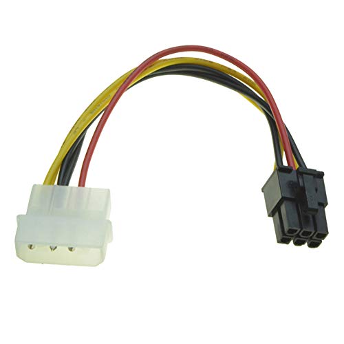 Aukson R03 6pin PCIe auf 4 Pin Molex Grafikkarte Stromkabel 6pin auf 4pin adapter Stromadapter Kabel, 6pin PCI-E auf 5,25 Molex Stromanschlüsse Stecker von Aukson
