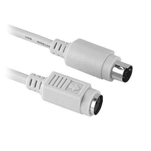 Aukson R22 PS/2 Stecker auf PS/2 Buchse Maus- und Tastaturverlängerungskabel, PS/2 Verlängerungskabel für PS2 Runde Maus, Tastaturverlängerung 130cm von Aukson