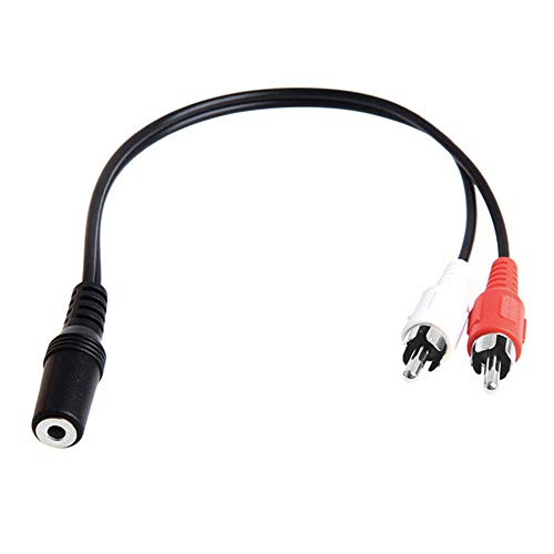 B41 Stereo Audio Kabel 3,5mm Klinkebuchse auf Cinch-Adapterkabel, 3-polig Stereo 3,5 mm klinke Buchse auf 2 Cinch Stecker, 3.5mm Stereo Kupplung zu 2 Cinch Stecker rot und weiß Y Adapter 30cm von Aukson