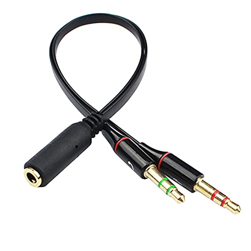B90 3.5mm Stereo Buchse auf 2x Klinke Stecker Audiokabel – 20cm Kabellänge für PC, Kopfhörer & Mikrofon, Schwarz – Hochwertige Verbindung für Stereoausgang und Mikrofoneingang B90 3.5mm Stereo Buchse auf 2x Klinke Stecker Audiokabel – 20cm Kabellänge für PC, Kopfhörer & Mikrofon, Schwarz – Hochwertige Verbindung für Stereoausgang und Mikrofoneingang von Aukson