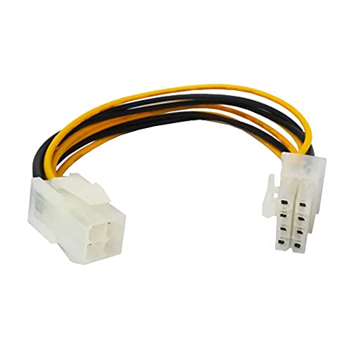 C53 Mainboard Internes Stromkabel 4 pol Buchse auf 8 pol Stecker Kabel Stromadapter 4 pol ATX an 8 pol EATX/EPS P4 zu P8 Netzteil ca.18cm von Aukson