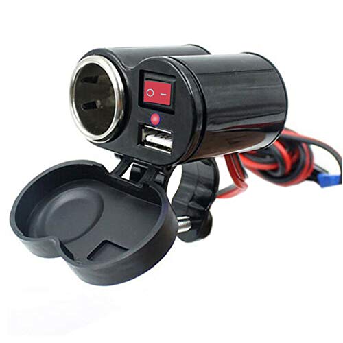 D72C Motorrad Zigarettenanzünder Steckdose 2-in-1 USB Ladegerät mit EIN/AUSSCHALTER, Wasserdicht, 5V 1,5A, Voltmeter, 1,2m Kabel für Motorrad, Wohnwagen, LKW D72C Motorrad Zigarettenanzünder Steckdose 2-in-1 USB Ladegerät mit EIN/AUSSCHALTER, Wasserdicht, 5V 1,5A, Voltmeter, 1,2m Kabel für Motorrad, Wohnwagen, LKW von Aukson