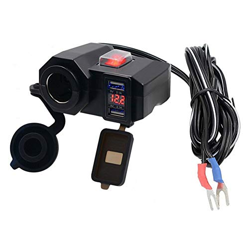 D74C Auto USB Steckdose 12v Einbau Wasserdicht Motorrad Zigarettenanzünder 2X USB Steckdose Ladegerät 5V /2,1A mit Touch Schalter und LED D74C Auto USB Steckdose 12v Einbau Wasserdicht Motorrad Zigarettenanzünder 2X USB Steckdose Ladegerät 5V /2,1A mit Touch Schalter und LED von Aukson