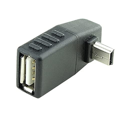 F25 USB Adapter A Buchse auf Mini 5 Stecker Kabel nach unten abgewinkelt LKW Auto MP3, Plug und Play, Kompatibel: USB 1.1 & USB 2.0 Standard, Farbe Schwarz von Aukson