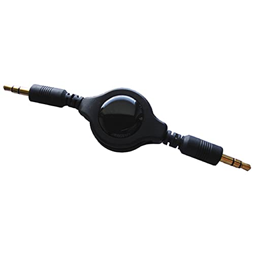 F46 Einziehbares Audiokabel AUX Audio-Kabel Stereo 2x 3,5mm Klinke ausziehbar 80cm von Aukson