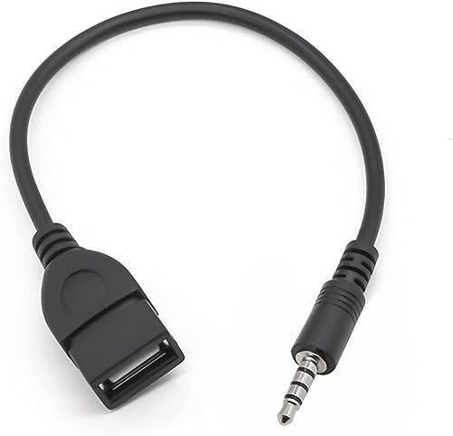 K04 USB OTG Adapterkabel Jack 3,5mm Klinken Stecker AUX auf USB A Buchse Auto Audio Adapter Musical Steckverbinder für Car Stereos, Auto-GPS, CD, DVD-Audio usw von Aukson