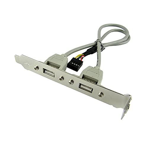 M30 USB Kabel Adapter 9pin Buchse auf Slotblech 2x USB Buchse PC Mainboard, USB-Version: 2.0, 9 Pin USB 2.0 Pin Header auf 2x USB 2.0 Typ A Buchse, Datenübertragungsrate: max. 480 Mbit/s 30cm von Aukson