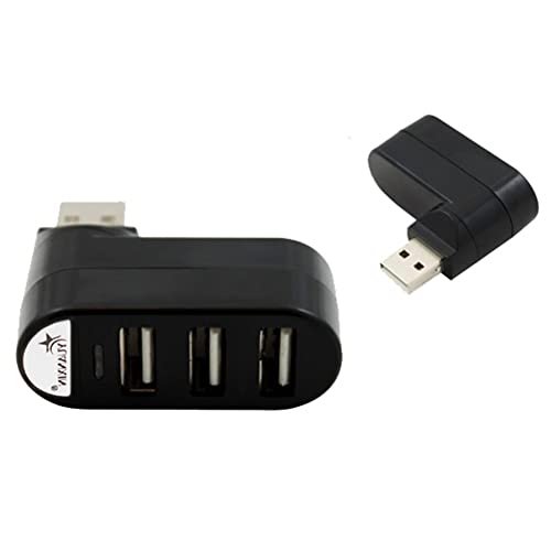 O39 USB 2.0 Hub 3X Port Verteiler Adapter drehbar 180° kompatibel mit PC Laptop, USB Verteiler,sehr praktisch von Aukson