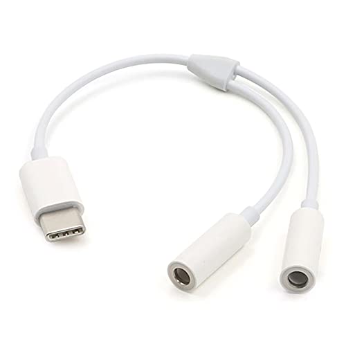 P05 USB Type C auf 2X 3,5mm Klinken Buchse Audio Adapter Kopfhörer Verteiler USB Typ C auf Dual 3.5mm Aux Splitter Adapter für Huawei MacBook Pro, Samsung S8 / S8 Plus, etc. von Aukson