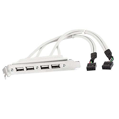 P89 USB 2.0 Slotblech - 2X 9-Pin Mainboard Header auf 4X Buchsen, Erweiterungskabel für PC-Gehäuse, Inklusive PCI-Steckplatzabdeckung P89 USB 2.0 Slotblech - 2X 9-Pin Mainboard Header auf 4X Buchsen, Erweiterungskabel für PC-Gehäuse, Inklusive PCI-Steckplatzabdeckung von Aukson