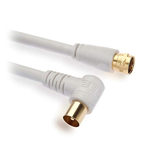 P96C Koaxial Kabel 1,5m – 90° Winkel F-Stecker auf IEC Antenne, HDTV Satellitenkabel für DVB-S/DVB-C, Weiß P96C Koaxial Kabel 1,5m – 90° Winkel F-Stecker auf IEC Antenne, HDTV Satellitenkabel für DVB-S/DVB-C, Weiß von Aukson