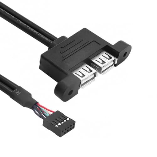 Q66 USB 2.0 hub intern Kabel Adapter USB 9 pin Header auf 2X USB 2.0 A Buchse festbar USB externes Verlängerungskabel 30cm von Aukson