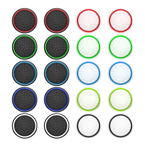 20Pcs Joystick Kappen Thumb Grips: Thumbstick Grip Caps für Xbox One Series X/S, PS4, PS5 Controller Zubehör Sticks Joystick Aufsätze von Aukuoy