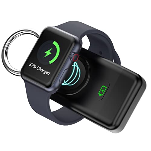 Aukvite Ladegerät für Apple Watch, Tragbares USB Ladegerät Für iWatch Ladegerät, Magnetisches Ladegerät Schlüsselanhänger Ladegerät, Kabelloses Ladegerät Für Apple Watch Series 8/7/6/SE/5/4/3/2/1 von Aukvite