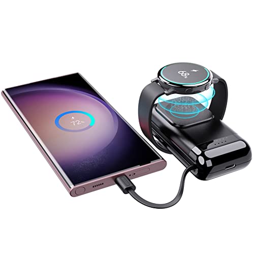 Aukvite Ladegerät für Samsung Galaxy Watch 6, 6000mAh Power Bank Magnetische Ladestation Tragbares für Galaxy Watch 4/Classic/Active 2/Gear S3, Handy Ladestation für Samsung S23/S22/Galaxy Z Fold 4 von Aukvite