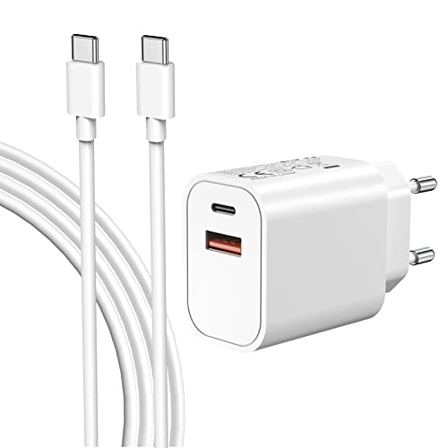 Aukvite USB C Ladegerät, 20W USB C Netzteil PD QC 3.0 Ladestecker Schnellladegerät Wandladegerät USB Stecker für Phone 16 15 14 13 12, iPad Samsung Galaxy S24 S22 S21 Android-Telefon-Enthält ein Kabel von Aukvite